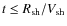 $t\leq{R_{\rm {sh}}}/{V_{\rm {sh}}}$