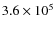 $3.6\times10^{5}$