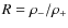 $R=\rho_-/\rho_+$