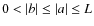 $0<\vert b\vert\leq \vert a\vert \leq L$