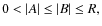 $ 0<\vert A\vert \leq \vert B\vert \leq R,$
