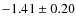$-1.41\pm0.20$