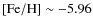 $\rm [Fe/H] \sim -5.96$