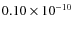 $0.10\times 10^{-10}$