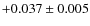 $+0.037\pm0.005$