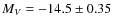 $M_{V} = -14.5\pm0.35$