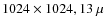 $1024 \times 1024, 13~\mu$