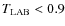 $T_{\rm LAB} <
0.9 $