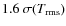 $1.6~ \sigma(T_{\rm rms})$