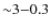 ${\sim}3{-}0.3$