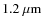 $1.2~\mu{\rm m}$