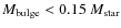 $M_{\rm bulge} < 0.15 ~M_{\rm star}$