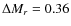 $\Delta M_r=0.36$