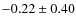 $-0.22\pm0.40$