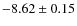 $-8.62\pm0.15$