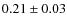 $0.21\pm0.03$