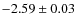 $-2.59\pm0.03$