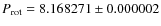 $P_{\rm rot} = 8.168271 \pm 0.000002$