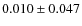 $ 0.010\pm0.047$