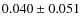 $ 0.040\pm0.051$