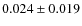 $ 0.024\pm0.019$