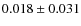 $ 0.018\pm0.031$