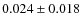 $ 0.024\pm0.018$