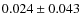 $ 0.024\pm0.043$