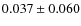 $ 0.037\pm0.060$