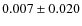 $ 0.007\pm0.020$