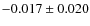 $-0.017\pm0.020$
