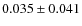 $ 0.035\pm0.041$