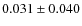 $ 0.031\pm0.040$