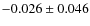 $-0.026\pm0.046$