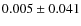 $ 0.005\pm0.041$