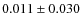 $ 0.011\pm0.030$