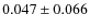 $ 0.047\pm0.066$