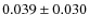 $ 0.039\pm0.030$