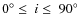 $0^{\circ}\le~i\le~90^{\circ}$