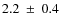 $2.2~\pm~0.4$