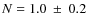 $N=1.0~\pm~0.2$