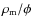$\rho_{\rm m}/\phi$