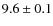 $9.6\pm0.1$