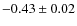 $-0.43\pm0.02$
