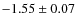 $-1.55\pm0.07$