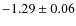 $-1.29\pm0.06$