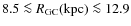 $8.5\la {R}_{\rm GC}({\rm kpc})\la 12.9$