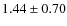 $1.44\pm0.70$