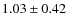 $1.03\pm0.42$