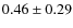 $0.46\pm0.29$
